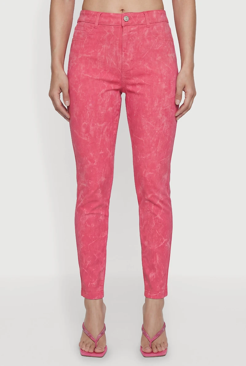 Hyper Stretch High Waisted Pull On Skinny Pants
