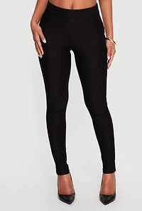 Solid Ponte High Waisted Skinny Pants