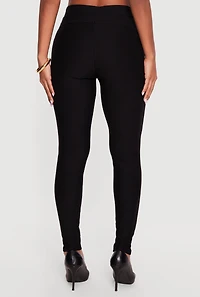 Solid Ponte High Waisted Skinny Pants