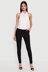 Scuba High Waisted Pull On Skinny Pants