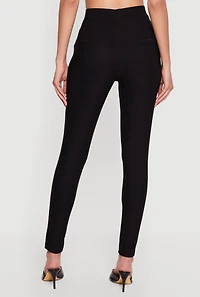 Scuba High Waisted Pull On Skinny Pants