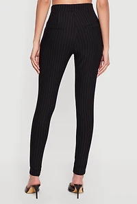 Grid Patterned Scuba High Waisted Skinny Pants
