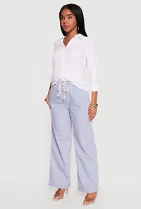 Printed Poplin Wide Leg Pants