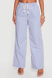 Printed Poplin Wide Leg Pants