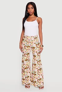 Patterned Tiered Flare Pants