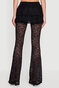 Lace Layered Skirt Flare Pants