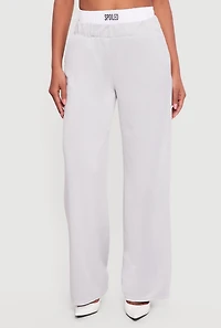 Spoiled Contrast Waistband Wide Leg Pants