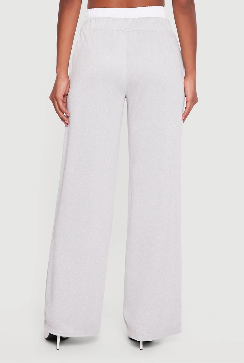 Spoiled Contrast Waistband Wide Leg Pants