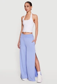 Open Side Ruched Waist Pull On Pants