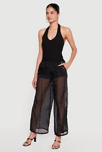Organza Varsity Stripe Straight Leg Pants