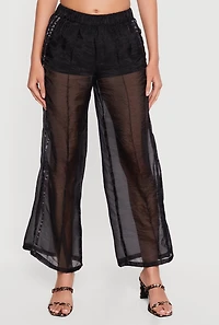 Organza Varsity Stripe Straight Leg Pants