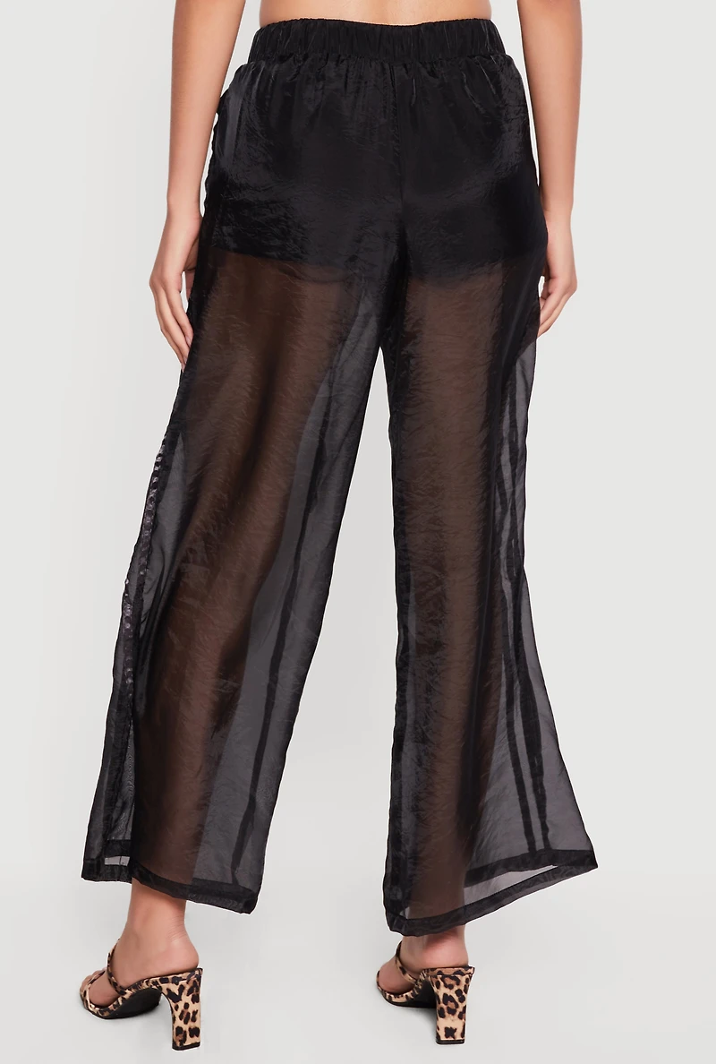 Organza Varsity Stripe Straight Leg Pants