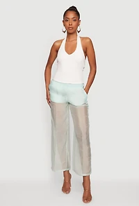 Organza Varsity Stripe Straight Leg Pants