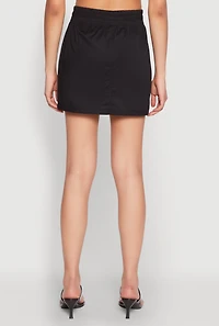 Womens Toggle Drawstring Mini Cargo Skirt,