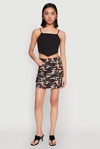 Womens Camouflage Cargo Skirt, Multi, Size XL