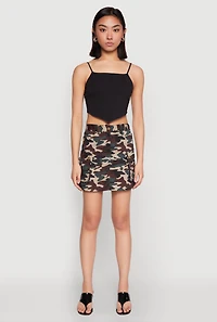 Womens Camouflage Cargo Skirt, Multi, Size M