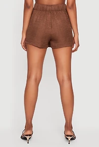 Crepe Knit O Ring Fold Over Flap Detail Skort