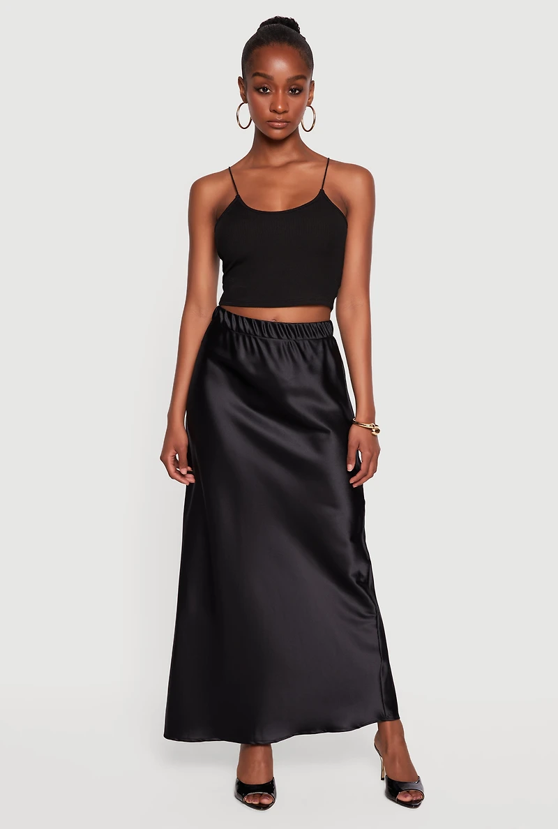 Satin High Waisted Skirt