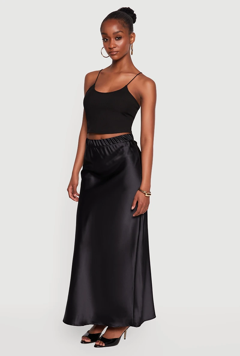 Satin High Waisted Skirt