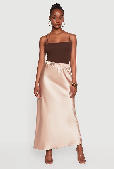 Satin High Waisted Skirt