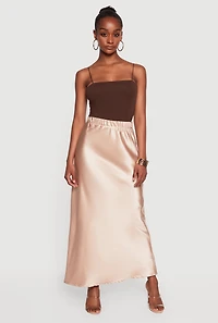 Satin High Waisted Skirt