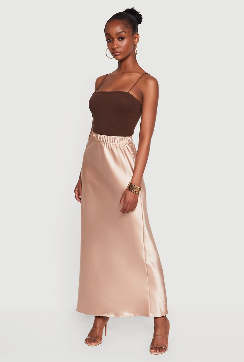 Satin High Waisted Skirt