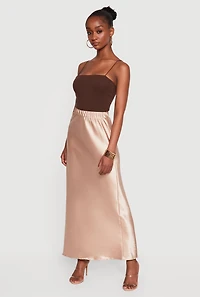 Satin High Waisted Skirt