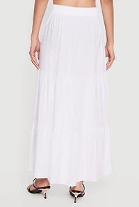Smocked Waist Ruffle Tiered Skirt