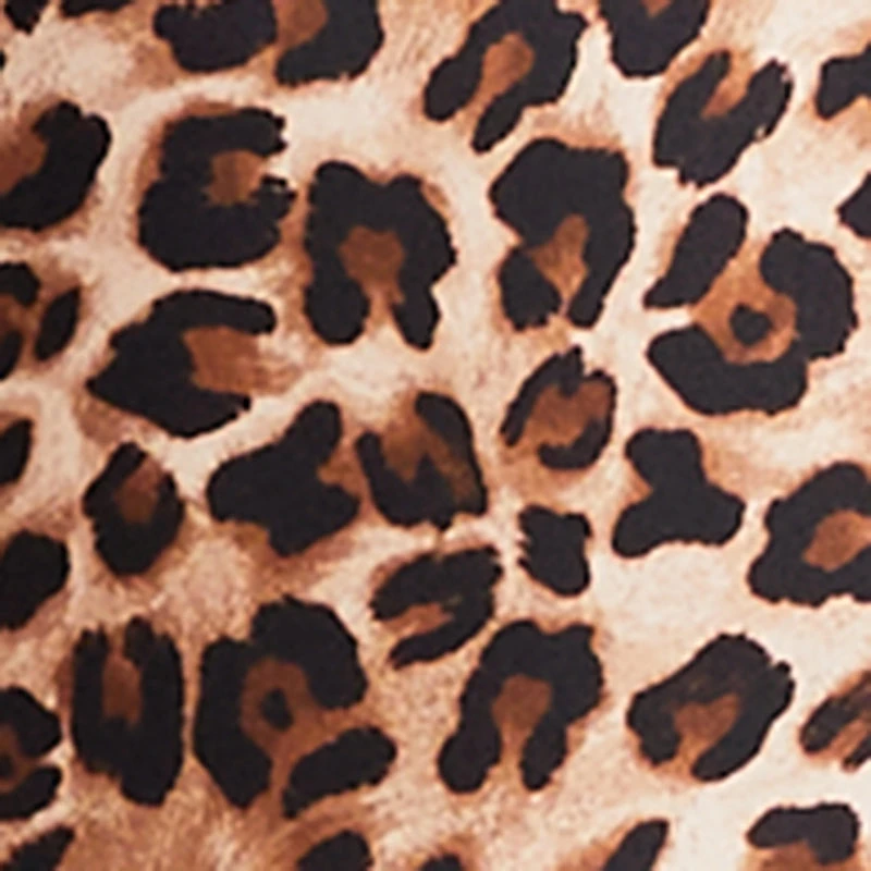 Satin Leopard Print Side Slit Maxi Skirt