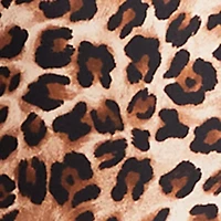 Satin Leopard Print Side Slit Maxi Skirt