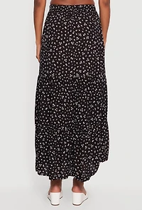 Ditsy Floral High Waisted Tiered Maxi Skirt