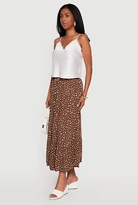 Ditsy Floral High Waisted Tiered Maxi Skirt