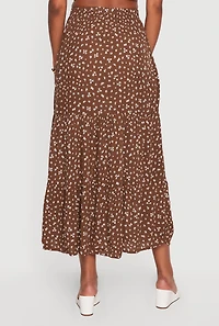 Ditsy Floral High Waisted Tiered Maxi Skirt