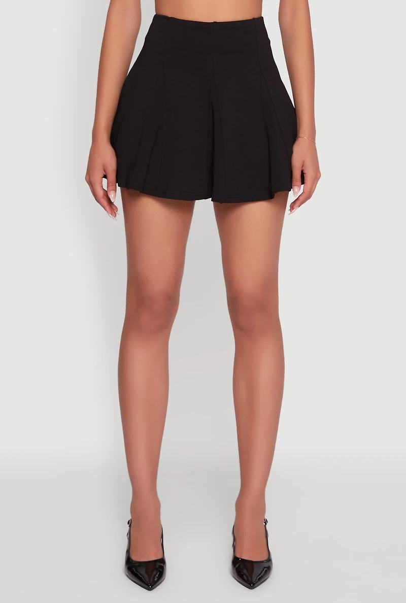 Stretch Pleated Detail Skort
