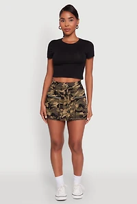 Trendy Camo Zip Pocket Mini Skirt