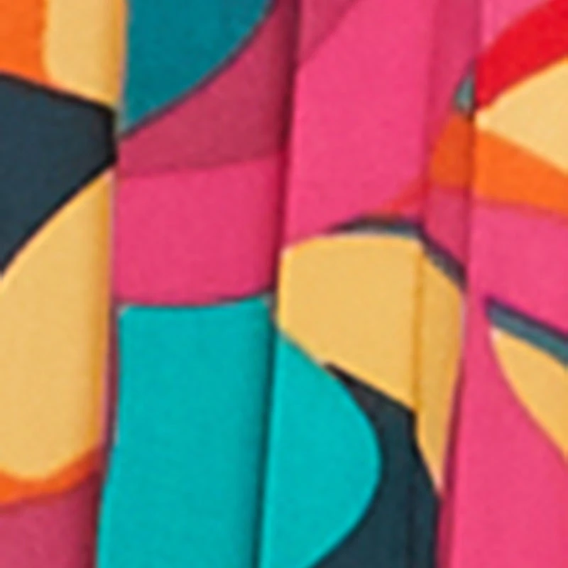 Abstract Print Pleated Skirt