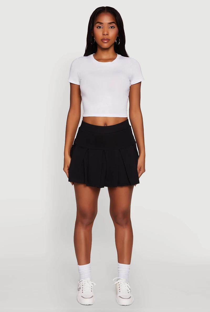 Womens Trendy Activewear Lined Mini Pleated Tennis Skirt,