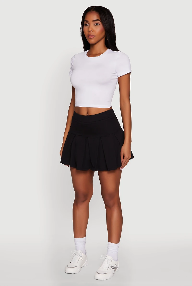 Womens Trendy Activewear Lined Mini Pleated Tennis Skirt,