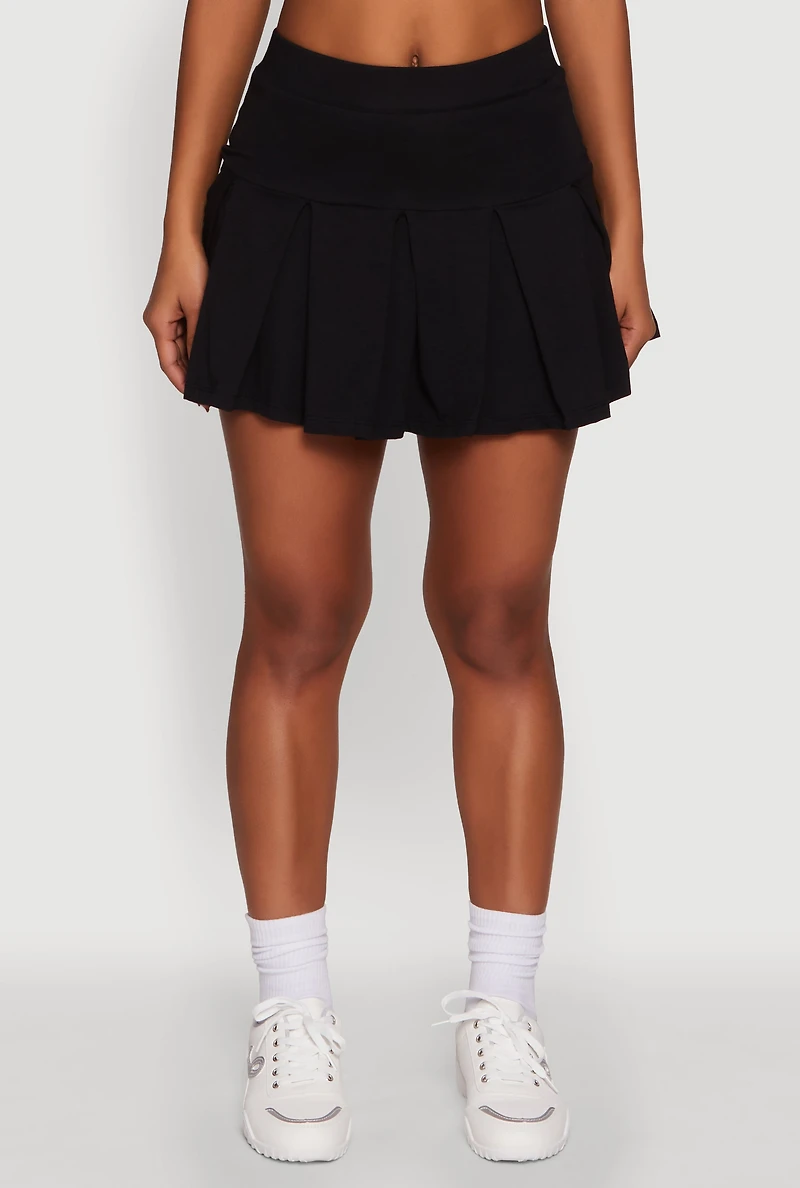 Womens Trendy Activewear Lined Mini Pleated Tennis Skirt,