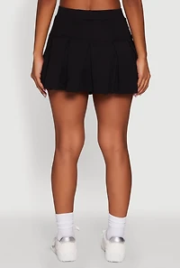 Womens Trendy Activewear Lined Mini Pleated Tennis Skirt,