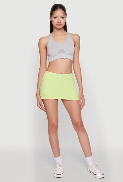 Womens Chic High Waisted Lined Pencil Skirt, Green, Size S