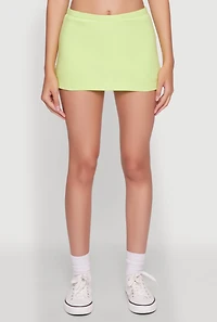 Womens Chic High Waisted Lined Pencil Skirt, Green, Size S