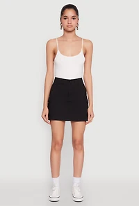 Womens High Waisted Cargo Skirt, L