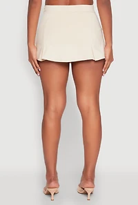 Womens Front Cargo Pocket Mini Skirt, Khaki, Size L