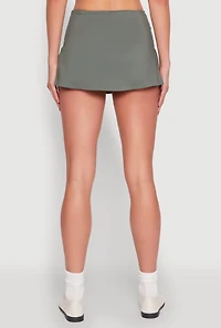 Womens Front Pocket Mini Skort, Green, Size S