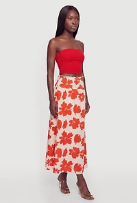 Floral Smocked Waist Maxi Skirt
