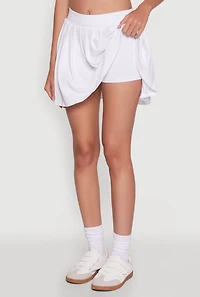 Womens Stylish High Waist Pleated Tennis Skirt, White, Size XL