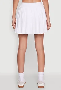 Womens Stylish High Waist Pleated Tennis Skirt, White, Size XL