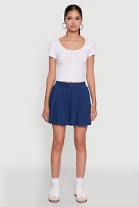 Womens Stylish High Waist Pleated Tennis Skirt, M
