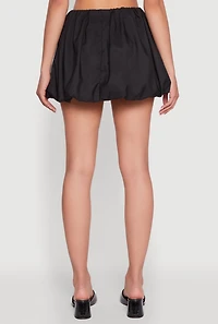 Womens Poplin Bubble Hem Skirt, Black, Size XL